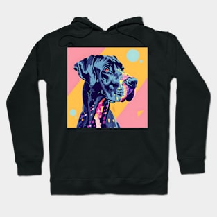 Great Dane in 80's Hoodie